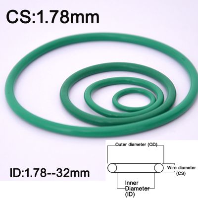 50pieces Fluorine Rubber O Ring CS 1.78mm Green FKM O Ring Oil Sealing Gasket Inner Diameter 1.78/25.12/26.7/28.3/31.47/32mm