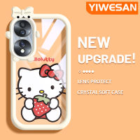 YIWESAN เคสสำหรับ Honor 70 5G เคสนิ่มหมูน้อยการ์ตูนหมีน้อยน่ารักกรอบเคสใส่ Tpu เคสกันกระแทกกล้อง