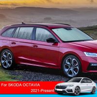 สำหรับรถเก๋งรถยนต์ Skoda Octavia Combi 2021-2025ที่บังแดดรถยนต์ฝาครอบป้องกันรังสียูวีผ้าม่านหน้าต่างหมวกกันแดดกระจกบังลมเครื่องประดับ