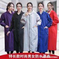 เสื้อโค๊ตยาวพิเศษเสื้อกันฝนสีทึบและกันคราบมันเครื่องแบบทำงานสำหรับทุกเพศเสื้อคลุมบางๆสี่ฤดูผ้ากันเปื้อนสำหรับในครัว Heideng