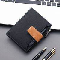 Men Wallet Canvas And PU Leather Gray/Blue/Black Short Male Purse Hasp/Zipper Credit Card Holder Case Wallet For Men Money Bag