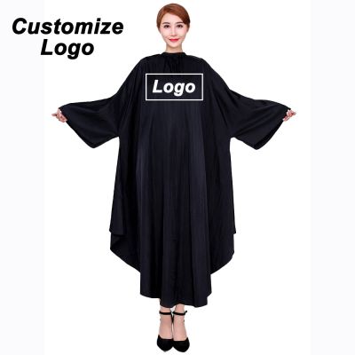 Customize Logo Long Sleeve Hairdressing Apron Salon Haircut Cape Waterproof Styling Customer Cloth Gown Wrap Hairdresser 1453