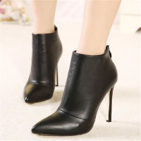 Comemore  Autumn Women High Heels Red Bottom Boots Short High Ankle Boot Womens Winter Shoes Dress Black Leather Stilettos