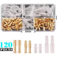 [LDMD] 120PCS 3.5mm Bullet Connectors Kit Brass Bullet Male amp; Female Wire Terminals Connector with Insulation Cover for car Motorcycle