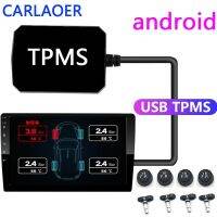 ☒▬ USB Android TPMS Tire Pressure Monitoring System Display Alarm System 5V Internal Sensors Android Navigation Car Radio 4 Sensors