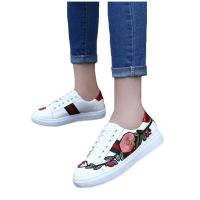 Ready Stock】Women Korean Embroidered Flowers Sneakers Travel Sports Shoes