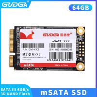 GUDGA เอ็มซาต้า SSD 64GB สถานะของแข็งภายในฮาร์ดไดรฟ์ MSATA ไดรฟ์3D NAND Mini SATAIII สำหรับอุปกรณ์คอมพิวเตอร์เดสก์ท็อปแล็ปท็อป