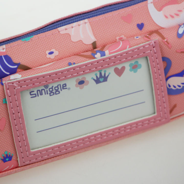 austria-smiggle-กล่องดินสอเดิมของเด็กกล่องดินสอเต้นรำสีชมพูการ์ดชื่อหงส์กระเป๋าเครื่องเขียนสามารถถือได้8นิ้ว
