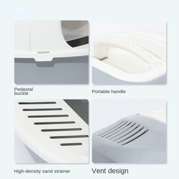 Pet Toilet Flip Cat Litter Pots Fully Enclosed Removable Large Cat