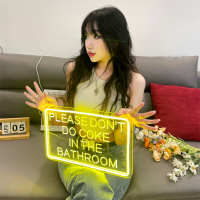 Custom Carving Neon Sign Please Dont Do Coke In The Bathroom Neon LED Light For Home Bedroom Wall Decor Anime Letter Girls Gift