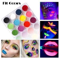 12 Colors Lasting Neon Phosphor UV Eye Powder Fluorenscence Sugar Nail Powder Pigment Dust Glitters Powder Decorations