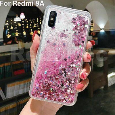 เคส Redmi 9A ทรายเหลวในของเหลวกากเพชรซิลิโคนใสฝาหลัง