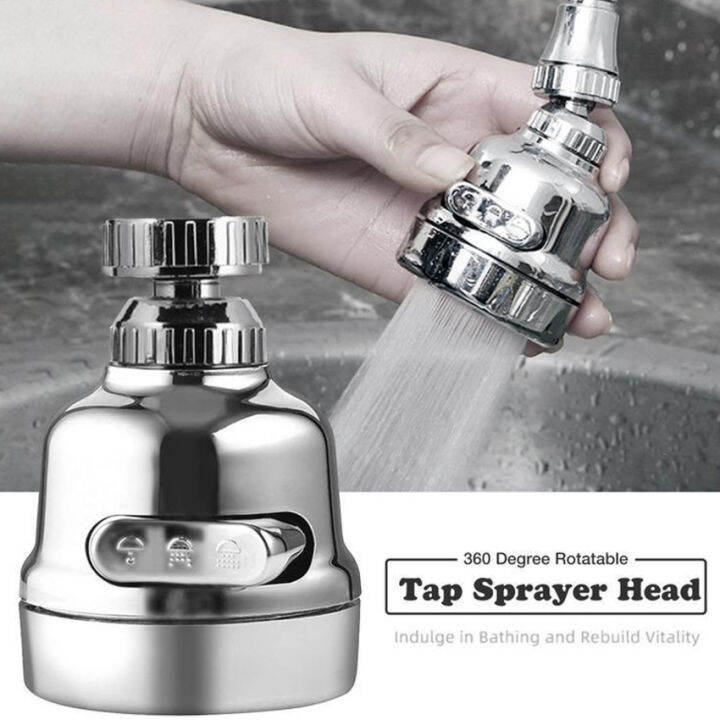 3 Modes Movable Tap Kitchen Faucet Head 360° Rotatable Faucet Sprayer