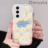 Chenyyka S23ปลอกสำหรับ Samsung บวก S23อัลตร้าเคสแฟชั่นลายดอกไม้เนื้อครีมกันกระแทกแบบใสนิ่มเคสมือถือเก๋ไก๋กรอบโปร่งใสลายกล้องถ่ายรูปซิลิกาเจลป้องกัน