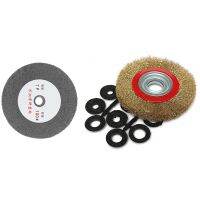 【CW】 1 Pcs 180 Grit Polishing Buffing Disc  amp; Set 8 Inch 200Mm Flat Wire With Rings