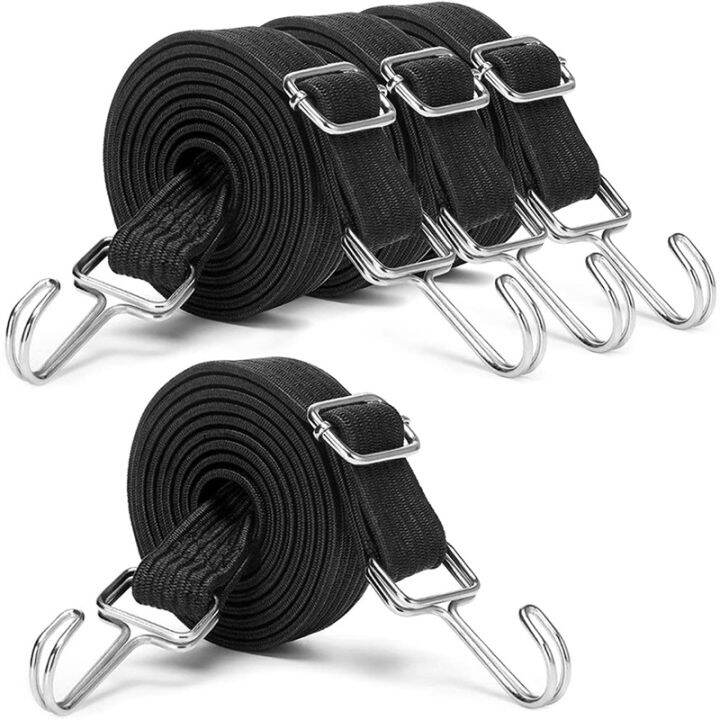 Adjustable Bungee Cords with Hooks Set,2M Long Flat Heavy Duty ...