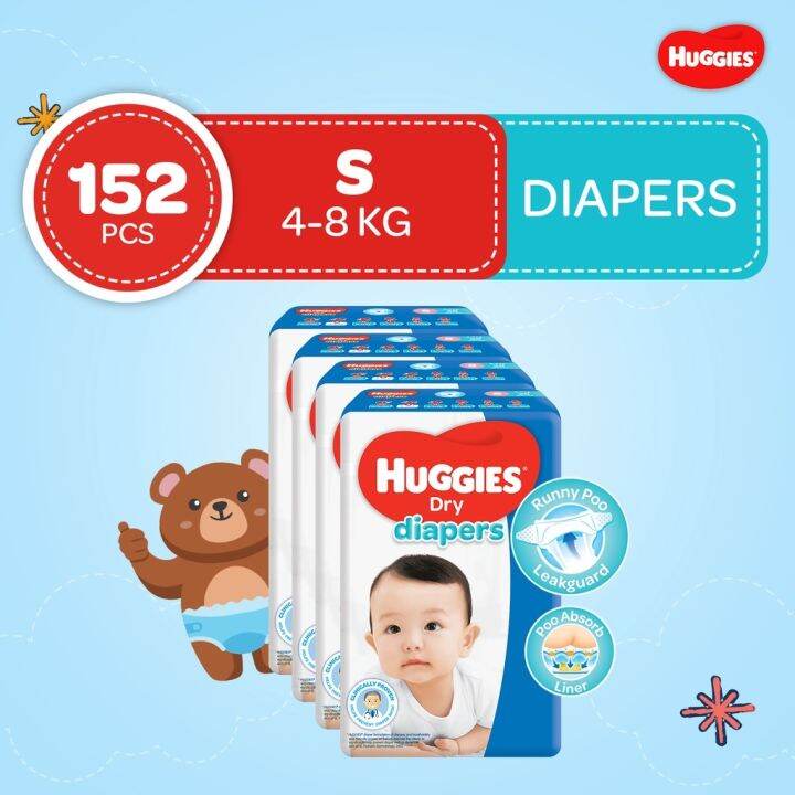 Huggies Dry Diapers Small 38 pcs x 4 packs 152 Lazada PH