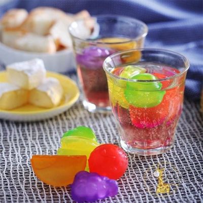 Exported to Japan cute summer ice cube distilled water tray reusable gem fruit