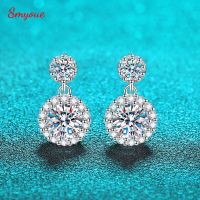 Smyoue 2.6CT D Color Moissanite Stud Earrings For Women Sparkling Simulated Diamond Wedding Ear Studs 100% S925 Sterling Silver