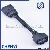 ;[-./ Car HID Xenon Headlight 10 Pin Female To 10 Pin Male Connector Adapter Pigtail 1J0973835 1J0973735 For Golf Jetta Santana Bora