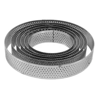 6 Pack Perforated Tart Rings Set,Stainless Steel Heat-Resistant Cake Mousse Ring Pie Mousse Mold for Pastry Cake