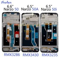 ต้นฉบับสำหรับ Realme Oppo Narzo หน้าจอ LCD 50A 50I ดิจิไทเซอร์สัมผัสขอบจอสำหรับ Realme Narzo 50 RMX3286ชุดประกอบ LCD