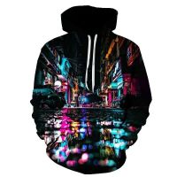 New 3D Printed Streetscape Men/Women Hoodies Streetwear Boys Girls Hip-hop Sweatshirt Autumn Spring Male/Female Clothe Jacket