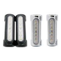 2คู่รถจักรยานยนต์ Led Highway Bar Switchback Driving Lightturn Signal Light - Black &amp; Silver