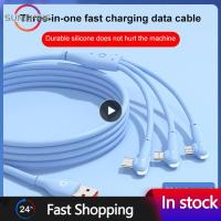 Three-in-one Data Cable Qc 3.0 Data Transfer 3 In 1 Data Line For Apple Android Type-c Charging Cable Car Charging 6a Data Cable