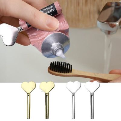 Stainless Steel Tube Squeezer 2PCS Toothpaste Tube Key Creative Saving Toothpaste Tube Wringer Cleanser Presser For Cosmetic