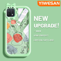 YIWESAN เคสสำหรับ OPPO A16K A54s,A16s A16 A16E แฟชั่นแบรนด์ที่สวยงามศิลปะภาพวาดลวดลายสุดสร้างสรรค์ขอบนุ่มโปร่งใสเคสกันกระแทกเคสซิลิโคนเนื้อนิ่มทนทานต่อการตกหล่น