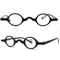 New 2021 Uni Retro Round Reading Glasses For Men Women Mini Small Plastic Frame Magnifier Eyewear With Pocket Glasses Case