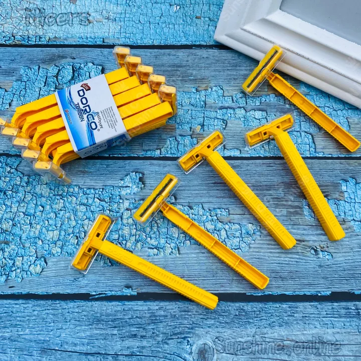 10pcs Original Dorco Yellow Razor Twin Blade Disposable TD708N Fixed ...