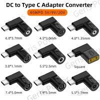ตัวแปลงอะแดปเตอร์พลังงาน65W DC เป็น USB C 5.5X2.5 7.4X5.0 4.5X3ขั้วต่อแบบ Charger Laptop เป็น Type C เหมาะสำหรับ Xiaomi ที่เหมาะกับ Samsung