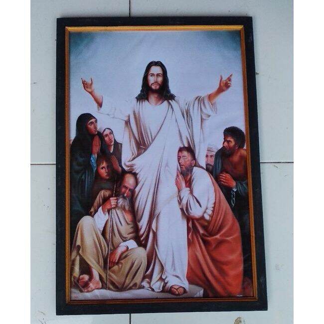 Hiasan Dinding Murah Lukisan Murah Plus Bingkai Gambar Tuhan Yesus Kristus Lazada Indonesia