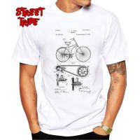 Bicycle Analysis Design Printed Male Tees Casual Hipster Tops MenS Crew Neck Bicycle Patent 1899 T-Shirt 【Size S-4XL-5XL-6XL】