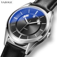 Yazole 513 cross-border male table three stitches calendar men black fashion quartz watch waterproof leather belt