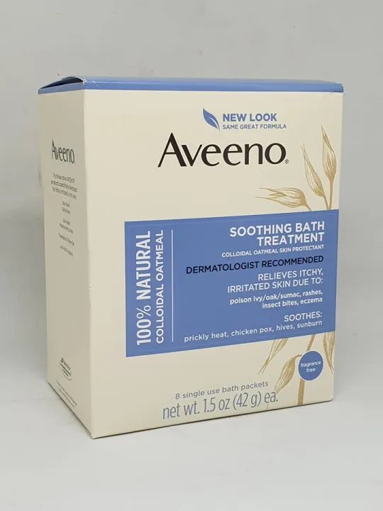 Aveeno Soothing Bath Treatment 100% Natural Oatmeal Itchy Eczema ...