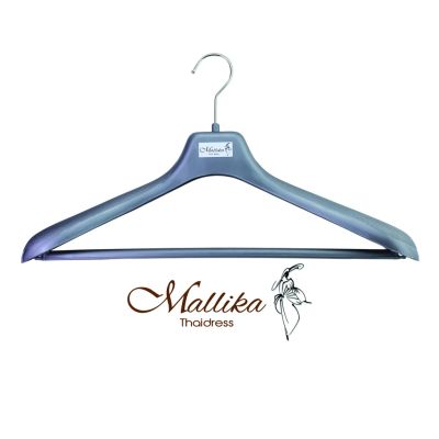 Wide Shoulder Plastic Hangers 3 Pack Grey color, with Pants Bar, Plastic Suit Hanger Coat Hanger for Closet,360° Swivel