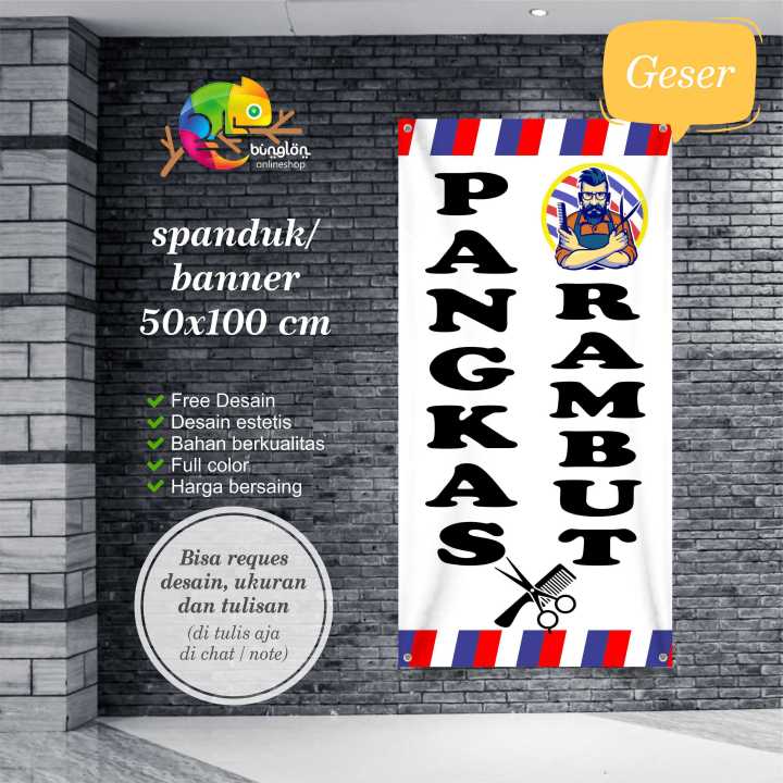 Spanduk Banner Berdiri Pangkas Rambut Lazada Indonesia 