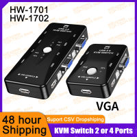 HW1701 2พอร์ต USB HDMI เข้ากันได้กับ KVM Switcher 2 In 1 Out 4K 1080P VGA Splitter กล่องสำหรับการแบ่งปันแป้นพิมพ์เมาส์ Monitor