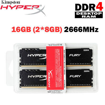 1ชุด16GB (2X8GB) 2666MHz หน่วยความจำ DIMM DDR4 RAM (HX426C16FB3K2/16) 1.2V 288 PIN HyperX FURY Ram Ddr4สำหรับสองช่องสัญญาณใหม่