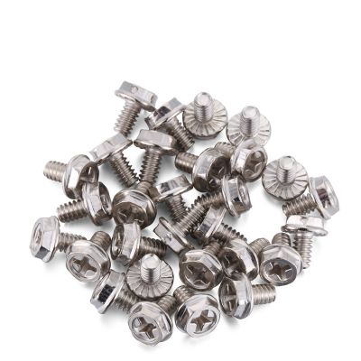 50pcs Toothed Hex 6/32 Computer PC Case Hard Drive Motherboard Mounting Screws For Motherboard PC Case CD-ROM Hard Disk 10X6mm