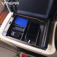 กระดานพาเลทรถยนต์ Vtear สำหรับอุปกรณ์เสริม Toyota ALPHARD VELLFIRE รถถาดที่จับภาชนะคอนโซลกลางกล่องเก็บของ