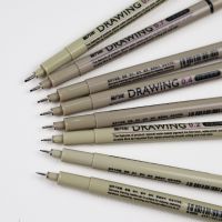 ปากกาเน้นข้อความศิลปะปากกากราฟิกวาดเส้นแบบตะขอปลายเข็ม Pulpen Jarum เม็ดสีสำหรับวาดวาดภาพร่างมังงะ