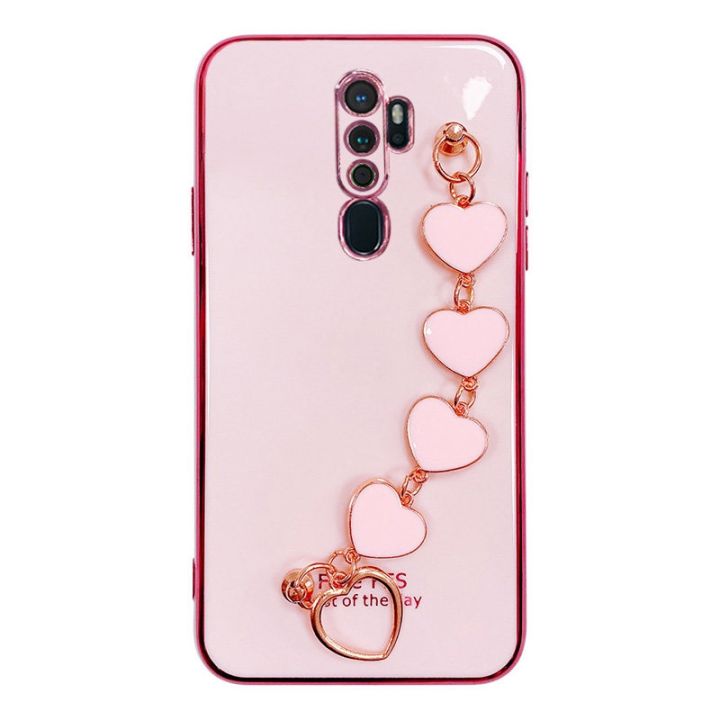 enjoy-electronic-luxury-love-heart-wrist-chain-phone-case-for-oppo-a5-a9-a15-a16-a52-a53-a54-a72-a73-a74-a76-a93-a94-f17-f19-plating-bumper-cover