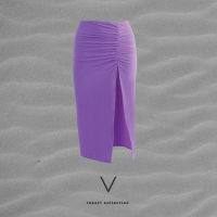 RESORT COLLECTION 2023 PURPLE LONG SKIRT กระโปรยาวม่วงใส่ทับชุดว่ายน้ำ