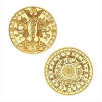 เหรียญสะสม12กลุ่มดาวจักรราศีเหรียญทองเหรียญที่ระลึกโลหะงานฝีมือเข็มโลหะชุบทอง