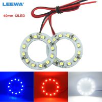 LEEWA 2pcs 40mm Car Angel Eyes 1210/3528 12SMD LED Headlight Halo Ring Angel Eye Lighting White Red Blue CA2666