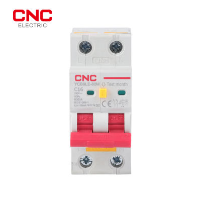 CNC YCB9LE-80M 2P 230V RCBO เบรกเกอร์กระแสไฟตกค้างพร้อมการป้องกันกระแสเกินและการรั่วไหล30mA MCB 6-63A